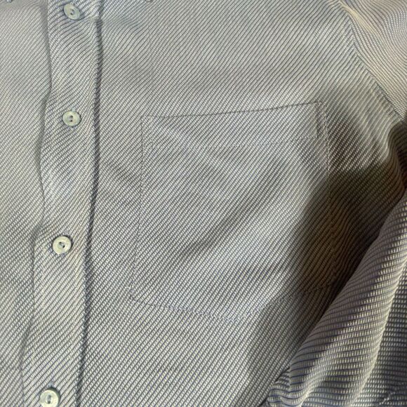 Bugatchi Uomo Long Sleeve Shirt Small Super Soft Modal Poly Blend Blue Textured - Picture 5 of 10